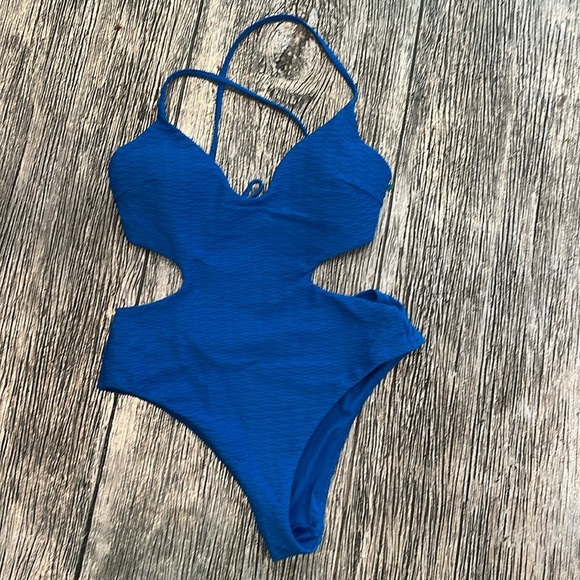 VICTORIA'S SECRET SWIM The Cut-Out Cheeky One-Piece Swimsuit vibrant blue size s - Picture 1 of 8